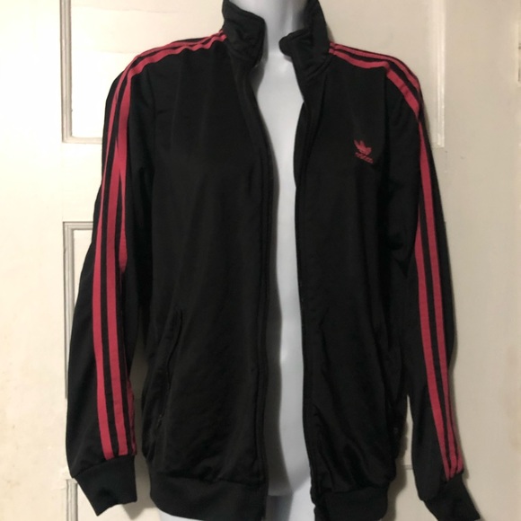 Adidas Big Kids Girls Trefoil Pink Black Track Jacket Sz XL 2012 - Picture 3 of 4